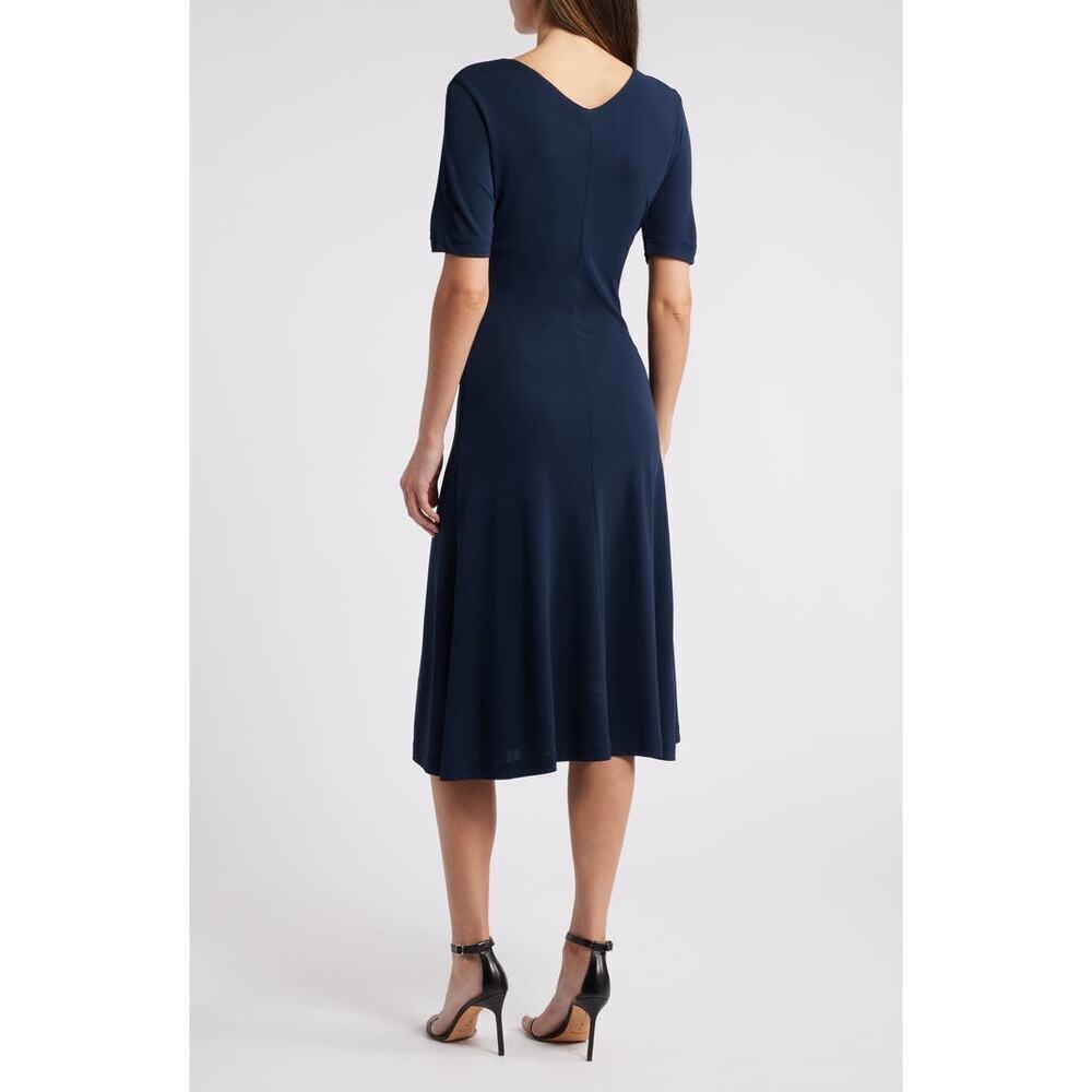 Boss Hugo Boss Erina midi dress dark blue ruched Dress XL Minimalist Modest View 4